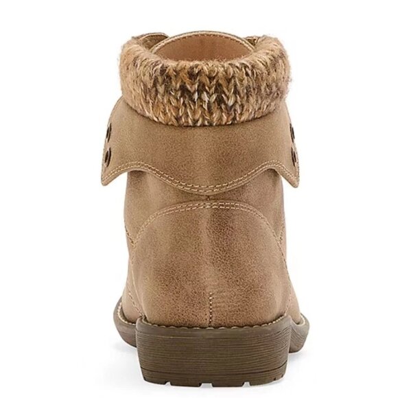 NiB St. John's Bay Womens Shae Block Heel Hiking Boots Tan Size 7.5 M $65 RY1363 - Picture 2 of 4